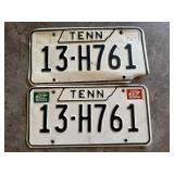 1973 Tennessee License Plates Pair