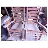 Wooden Ladder-Back Rocking Chairs