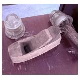 Wooden Plane and Glass Insulators