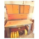 Metal Workbench with Storage and Pegboard