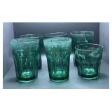 6 Vtg Libbey Gibraltar paneled tumblers