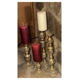 4 Brass Candle Holders