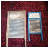 Two Vintage Metal Washboards