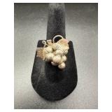 Sterling Silver Grape Motif Ring, 4.88 Grams