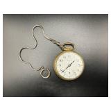 Waltham Gold-Tone Pocket Watch with Chain