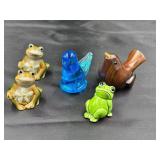 Frog Salt & Pepper Shaker, Decorative Frog & Bird