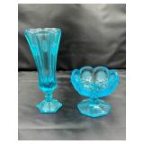 Fostoria Coin Glass Vase and Compote Set