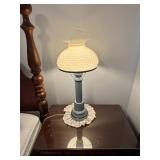 Vtg. Blue Electric Lamp with Hobnail Shade