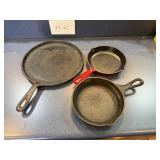 Three Cast Iron Skillets