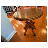 Round Wooden Table with Pedestal Base