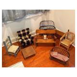 Collection of Dollhouse Miniature Furniture