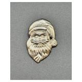 Sterling Silver Santa Claus Brooch Pin