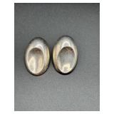 925 Sterling Silver Oval Clip-On Earrings