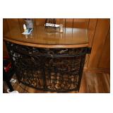 Wrought Iron & Wood Top Wine Bar