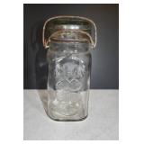 Vtg Glass Atlas Good Luck 4 Leaf Clover Jar