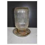 Vtg Metal Chicken Waterer