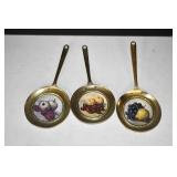 Lot of 3 Vtg Brass Wall Decor