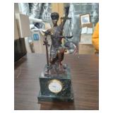 Marble Base Lady Justice with Clock