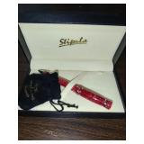 Stipula Red Gem Rodolite Twist Ball Pen