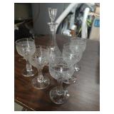 Wine/Sherry Decanter & 5 Glasses