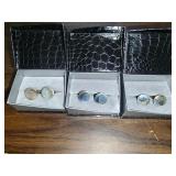 3 Sets of Il Tempo Sterling Silver Cufflinks