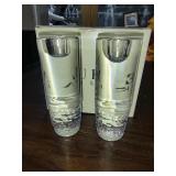 New 2 pc Ralph Lauren Hewitt Crystal Candle Holder