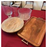 Glassware and Wooden Serveware Set