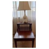 Wood Side Table with Lamp Ensemble