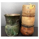 Two Handcrafted Ceramic Vessels