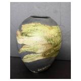 Signed Raku Pottery Vase