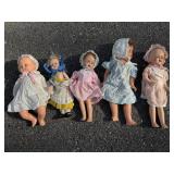 Five Vintage Composition Dolls