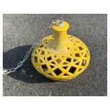 MCM Yellow Metal Pendant Light Fixture