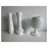 White Milk Glass Vases