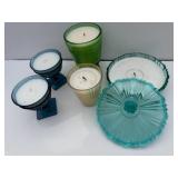 Colored Glass Candle Holders