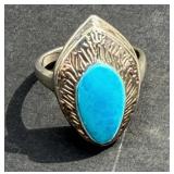 Sterling Silver Ring with Turquoise