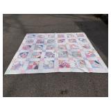 Patchwork Quilt with Geometric Patterns