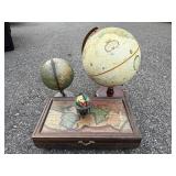 Globes with Map-Decorated Box
