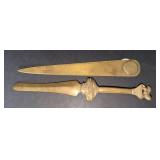 2 Solid Brass Letter Openers