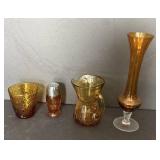 Amber Glassware Assortment, Set of 4