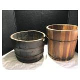 Two Wooden Haft Barrels