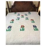 Handmade Quilt with Floral Design