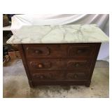 Victorian Walnut Marble-Top Dresser