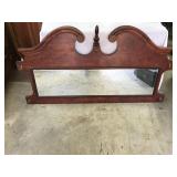 Mahogany Hall Mirror With Hooks