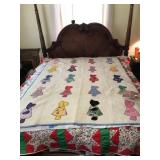Vintage Handmade Bonnet Girl Quilt