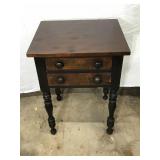 Primitive Walnut 2-Drawer Table