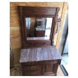 Victorian Marble-Topped Washstand