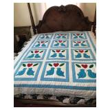 Handmade Love Dove Quilt, 72x90