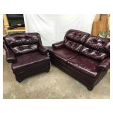 Bench Craft Leather Settee and Chair