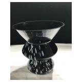 Unique Black and White Glass Vase