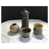 Signed Pottery Collection, 4 Pieces